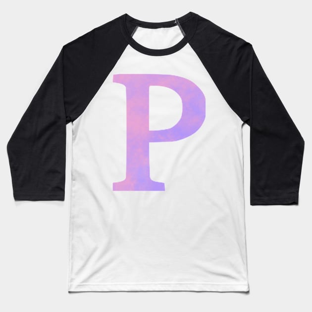 The Letter P Pink and Purple Baseball T-Shirt by Claireandrewss